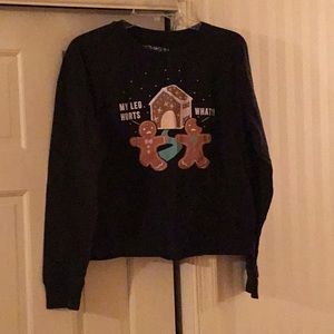 Fifth sun. Long sleeve t-shirt. Black. Large. Somewhat cropped. Like new